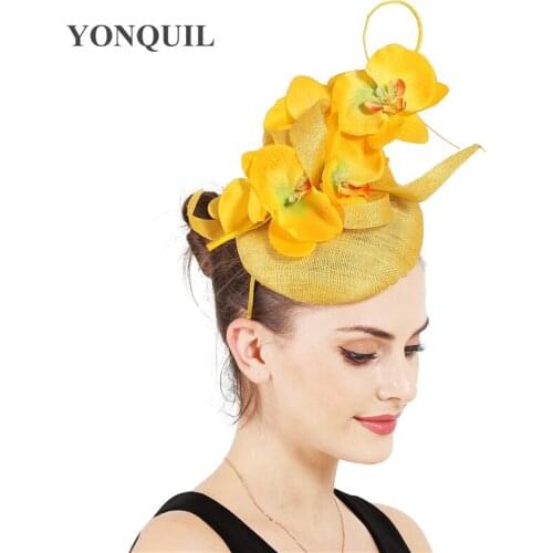 4-Layer Linen Vintage Sinamay Fascinators Hat Gorgeous Headwear Women Elegant Wedding Flower Headpiece Ladies Hair Accessories