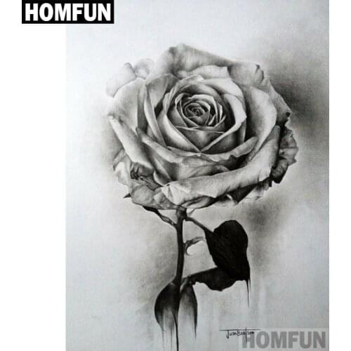 HOMFUN Full Square/Round Drill 5D DIY Diamond Painting "Rose flower" Embroidery Cross Stitch 5D Home Decor Gift A06675