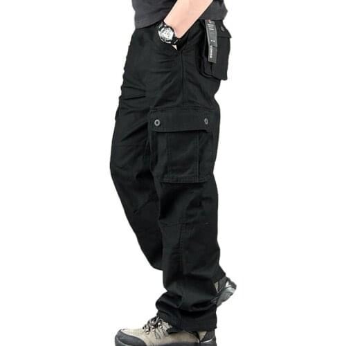 Pants Men Cargo Trousers Mens Casual Multi Pocket Military Overall Outdoors Loose Long Trousers Joggers Army Tactical Pants