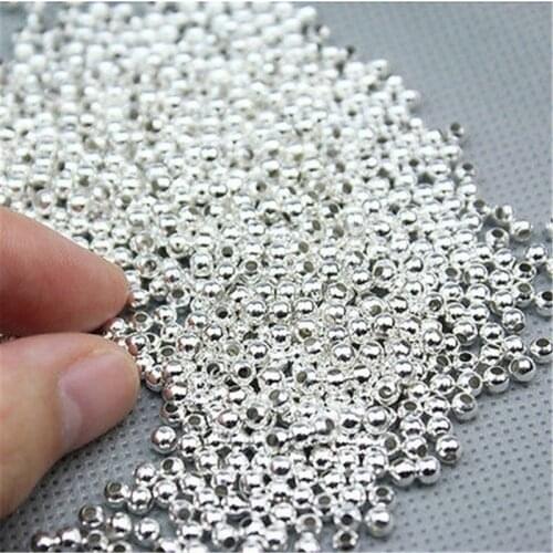 Wholesale 500Pcs 3mm Spacer Beads for Jewelry Making Metal Ball Gold Silver Beads Women Bracelets Accessories Supplies