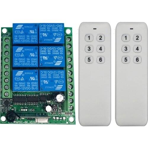 DC 12V 24V 6 CH Channels 6CH RF Wireless Remote Control Switch System,315/433 MHz Transmitter and Receiver/Garage Doors/ lamp