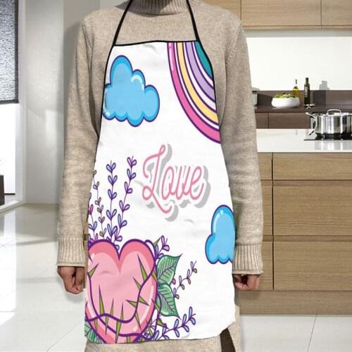 Cartoon Pattern Apron Oxford Cloth Waterproof Men/Women Kitchen Apron Household Cleaning For Home And Kitchen Accessories