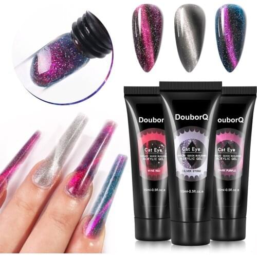 15ml Cats Eye Crystal Extension Glue Nail Gel for Nail Extension Finger Quick Building Gel Extensions Nail Gel Polish 3 Colors