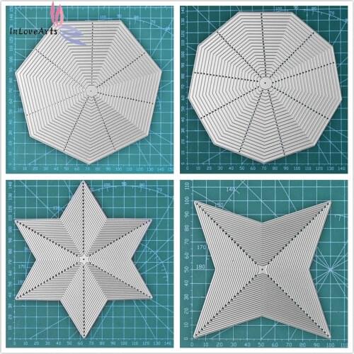InLoveArts Geometric Craft Metal Cutting Dies Cut Mold Star Decoration Scrapbook Paper Craft Knife Mould Blade Punch Stencil DIY