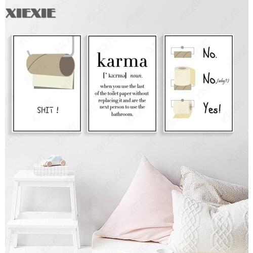 English Quote Canvas Prints Picture Toilet Wall Decor Canvas Painting Toilet Papers Washroom Wall Art Poster Living Room Decor