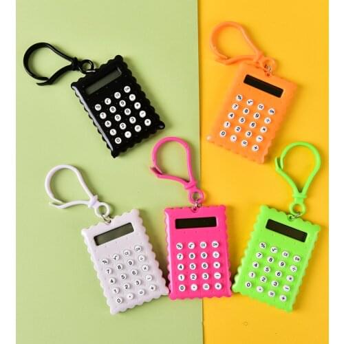 Mini Keychain Calculator Handheld Pocket Type Coin Batteries Calculator Small Battery Office Supplies Student Stationery