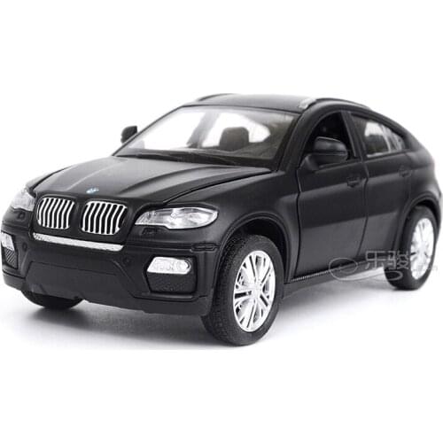 1:32 BMW X6 Alloy Diecast Car Model Pull-back ORV 4 Doors Openable Off-road Vehicle Lights Sounds Toy Collection Birthday Gifts