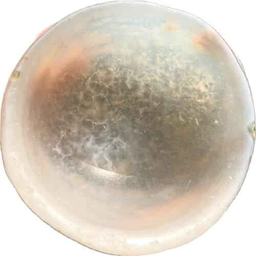 Natural agate hand-carved bowl with coarse crystal specimen healing energy quartz