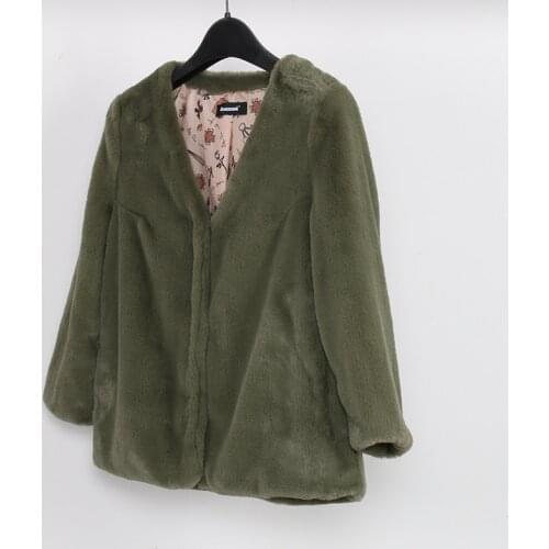 Nerazzurri Spring autumn faux fur light jacket women v neck red black outwear short fluffy cropped top soft plush fake fur coat