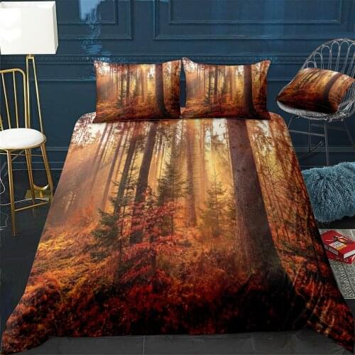 Autumn Leaves Quilt Cover Pillowcase 3Piece Comforter Bedding Set With Pillow Case Single Double Duvet Cover Home Decora