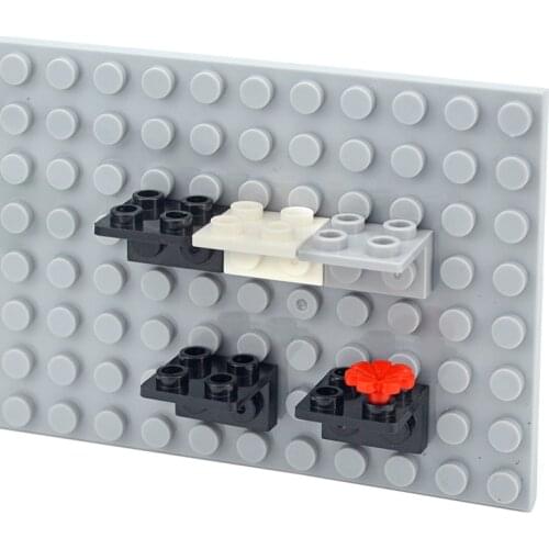 Figures Stand Base Plate 99207 Bracket Wall 1x2 2x2 Inverted Building Blocks DIY Figure Standing Display Bracket Assemble Brick