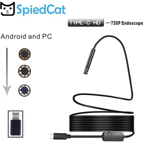 SPIED CAT 5.5mm Mini Camcorders 1/3/5/10m Type C Endoscope Lens Borescope Inspection Tube Video USB Camera Professional