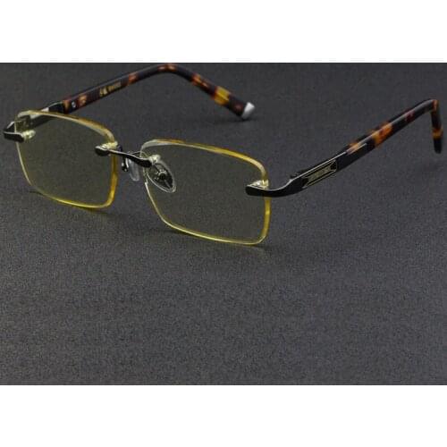 Rimless Diamond Cutting Sunglasses Luxury Brand Man Woman Natural Crystal Stone Rectangle Sun Glasses Acetate Frame Top Quality