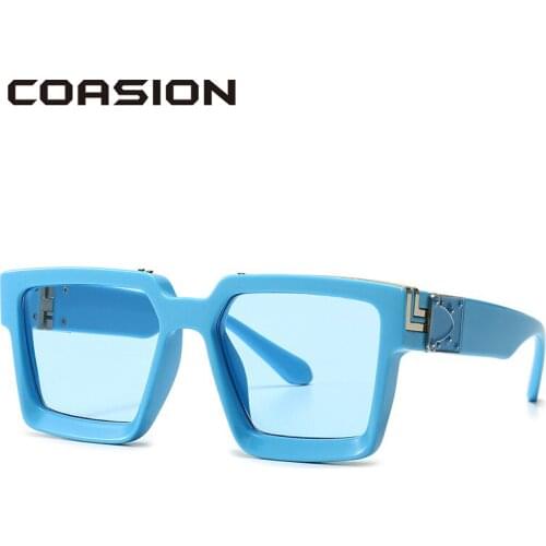 COASION Male Celebrity Luxury Brand Designer Sunglasses Men Women 2020 Thick Frame Square Sun Glasses Candy Colors CA1399A