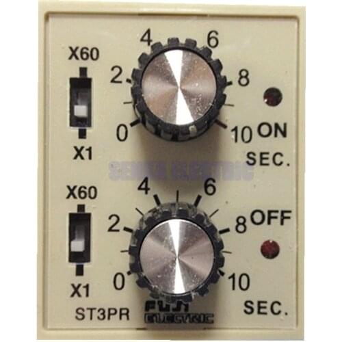 ST3PR 2-Group Cycle Multi-Range Time Relay Counter Electrical Timer Relay with Socket Base