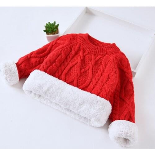 2 4 6 8 Years Baby girls Winter Autumn Cartoon Pullover Knit Sweaters Christmas New Year Costume Girls Sweaters Clothes