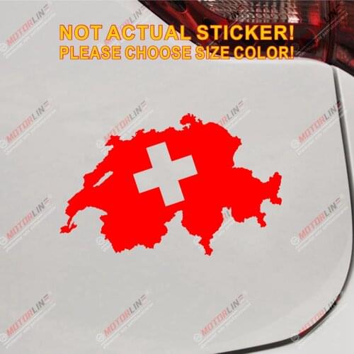 Map Flag of Switzerland Swiss Car Decal Sticker Vinyl die cut no background