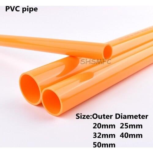 Out dia 20-50mm Orange PVC Pipe Length 50cm Agriculture Garden Irrigation Aquarium Fish Tank Water Tube Plumbing Pipe Fitting