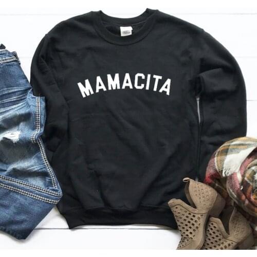 Mamacita Sweatshirt Women Korean Style Casual Sweatshirts Pullover Crewneck Girl Autumn Jumpers Funny Hipster Shirts Drop Ship