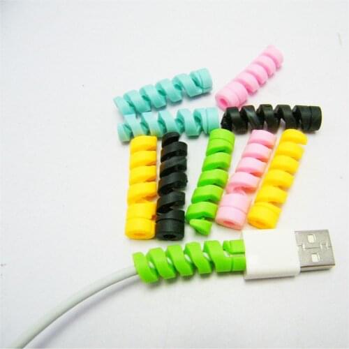 10pcs Spiral Cable Winder Wire Data Line Protector Winder Wrap Cord Headphone Cable Organizer Office Supplies Desk Accessories
