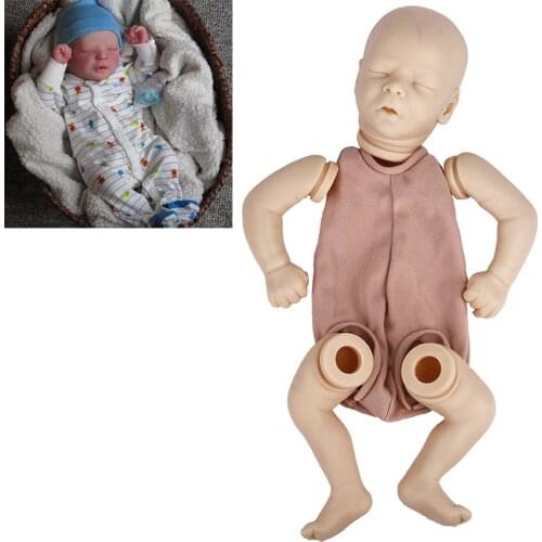 17 Inch Reborn Baby Doll Lifelike Newborn Sleeping Girl Darren Vinyl Unpainted Unfinished Doll Parts DIY Blank Doll Kit