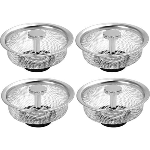 4 Pieces Kitchen Sink Drain Strainers Sink Stopper Strainers Basket Catcher Filter Anti-Clogging Mesh Drain Covers