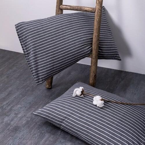 Pillowcase 48x74cm 2 pcs Pack Cotton Unmarked Washed Cotton Pillowcase Pure Cotton Single Student Bed and Breakfast Pure Color