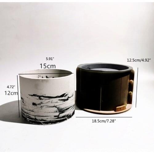 Large 6 inch Round Concrete Flower Pot Silicone Mold Succulent Planter Mold DIY N0HE