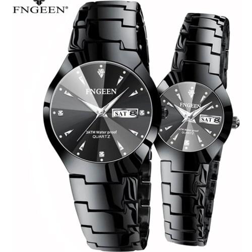 2021 Luxury Brand FNGEEN Women Watches Men Watch Fashion Steel Wristwatch Gift for Couple Watches for Lovers Relogio Feminino
