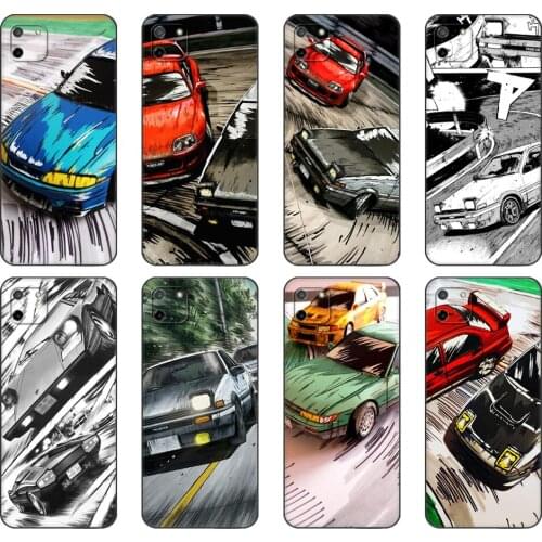 Black tpu Case For OPPO Realme C11 C20 C21 Case Back Cover Bumper Cartoon Initial D jdm Drift