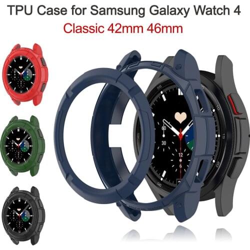 Case for Samsung Galaxy Watch 4 Classic 42mm 46mm Protective Shell for Samsung Galaxy Watch4 Classic Cover Hollow TPU Mechanical