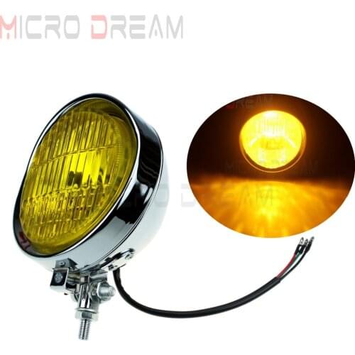 Chrome 5.5'' Vintage Motorcycle 12v H4 Roadster Headlight Universal For Harley Sportster Iron 883 Super Low 883 Custom Light