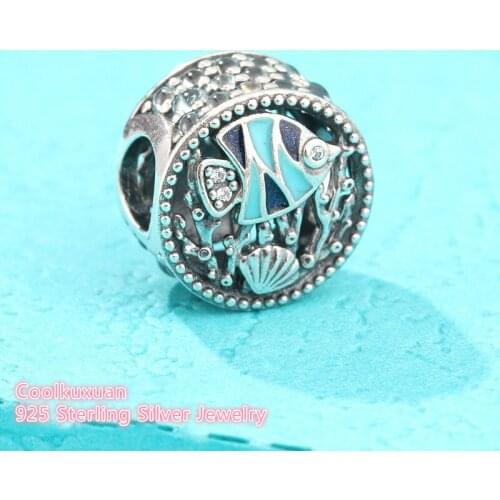 Summer Authentic 925 Sterling Silver Ocean Life, Mixed Enamel & Multi-Colored CZ Charm Bead Fit Pandora Bracelet Jewelry