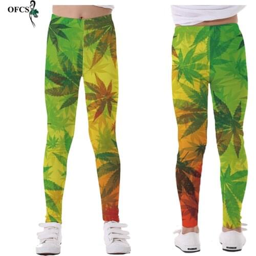 3D Printing Design Sweet Kids Leggings Girls Spring Elastic Trousers For Childrens Clothes Skinny Pencil Pants Girls Leggings