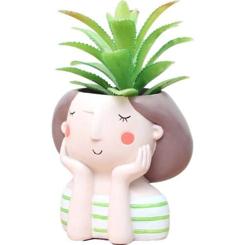 Cute Girl Succulent Plant Pot Create Design Lovely Little Princess Flower Planter Flowerpot Home Garden Bonsai Pots