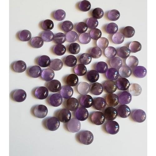 Fashion good quality Purple crystal Natural Stone round Beads 8MM round cabochon cab Ring accessories 50Pcs/lot