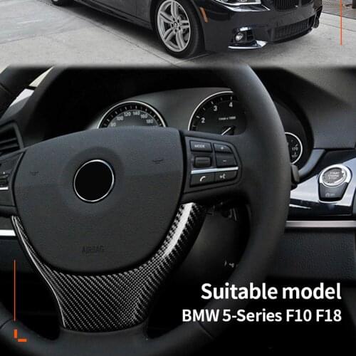 Carbon Fiber Steering Wheel Sticker & Start Button Trim Cover for BMW 5 series F10 F18 2010-2015 Car Styling