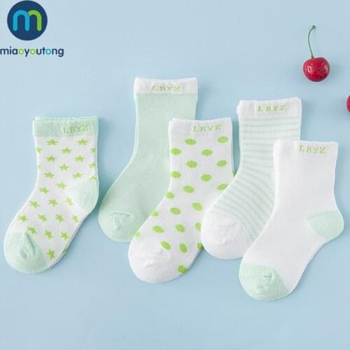 10 Pieces/Lot 5 Pair Lovely Cartoon Kids Boy Skarpetki Newborn Socks New Knit Breathable Cotton Soft Baby Sock Girl Miaoyoutong