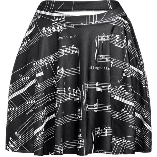 New Summer Sexy Girl Map Letter Note Printed Cheering Squad Tutu Skater Women Mini Pleated Skirt Plus Size