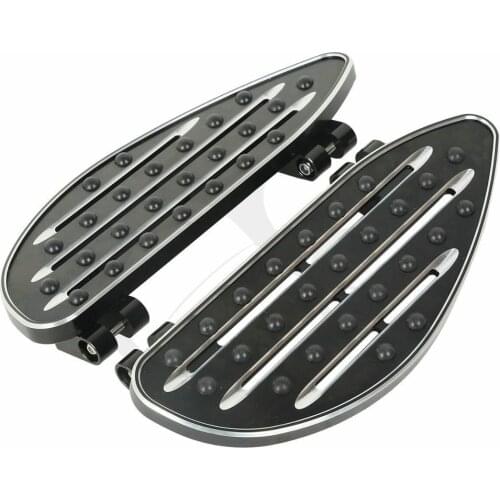 Motorcycle Black/Chrome Driver Front Floorboards Footpegs For Harley Touring Softail FL Dyna FLD Electra Road Glide King 86-16