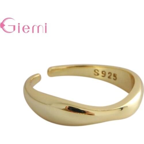 Simple Wave Wedding Bands Ring for Women Men Jewelry 925 Sterling Silver Engagement Ring Couple Anniversary Gift Amazing Price