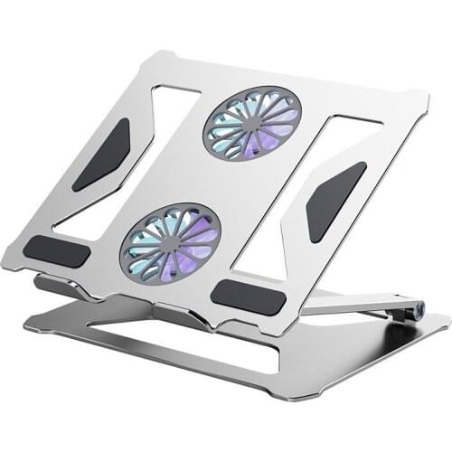 Adjustable Laptop Cooling Pad Bracket with USB Dual LED Cooling Fan for Laptops/Tablets Under 17.3 Inches