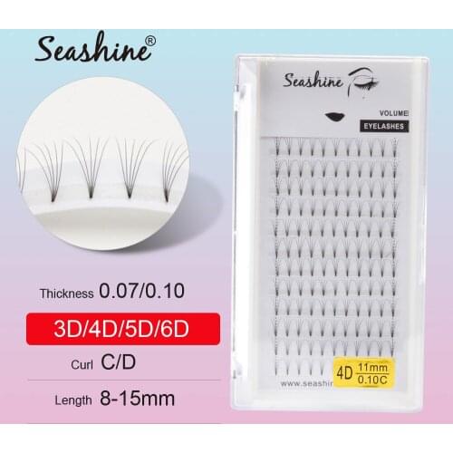 Seashine Lashes Premade Russian Volume Fans 3d/4d/5d/6d Mink Eyelashes Short Stem Lash Pre made Eyelash Extensions