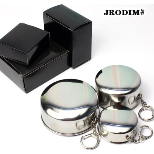 60/150/250ml Stainless Steel Folding Cup Portable Outdoor Travel Camping Telescopic Cup with Keychain Water Coffee Handcup