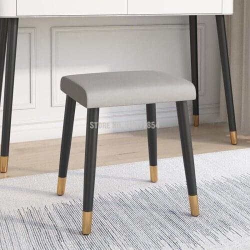 Dressing chair Nordic minimalist makeup stool modern bedroom dressing table chair minimalist soft bag net red chair square stool