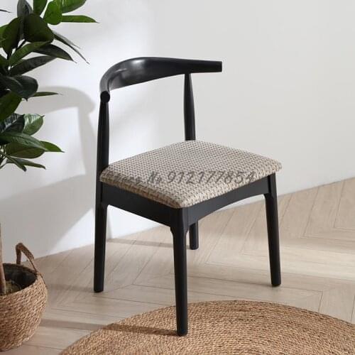 Horn chair solid wood chair home study backrest simple modern Nordic desk chair makeup chair study lounge chair