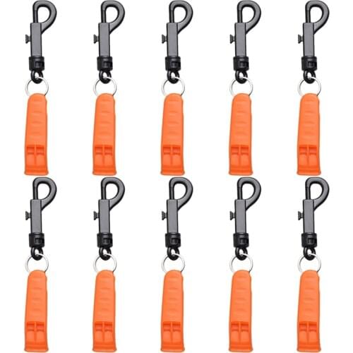 Hot AD-10Pcs Survival Whistle With Clip For Kayak Diving Rescue Emergency Safety Whistle Signaling Device Outdoor Muti-Tools