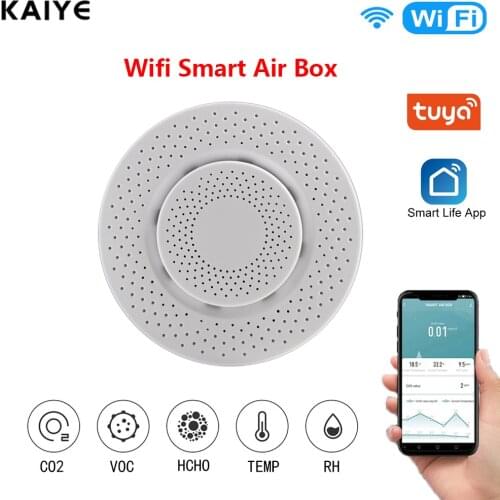 Tuya Smart Air Box Digital CO2/Hcho/VOC Detector Formaldehyde Carbon Dioxide Sensor Monitor Home Automation Warning Detector