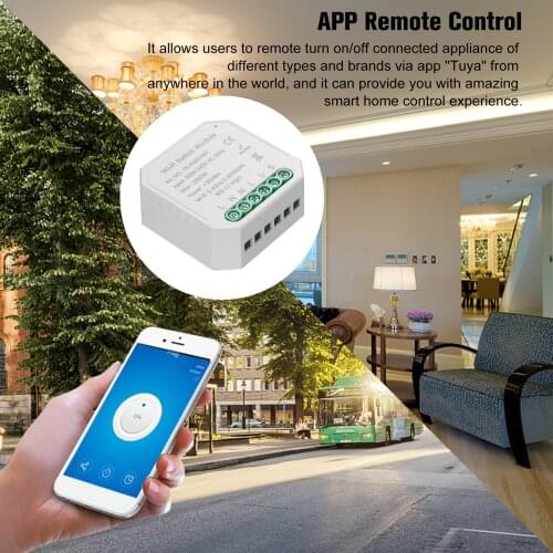 1PCS MINI DIY One Way Smart Switch Small Body APP Remote Control WiFi Switch Timer Light Switch Compatible With Google Home/Nest
