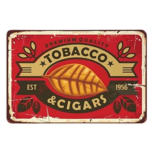 Tobacco Tin Sign,Branch Cigar Smoke Gentleman Retro Funny Vintage Metal Poster for Cafe Bar Pubs Shop Wall Decorative 8x12 Inch